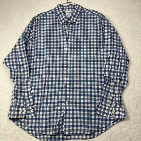 Vintage Brooks Brothers Shirt Men Extra Large Plaid Button Down Long Sleeves XL - Picture 1 of 7